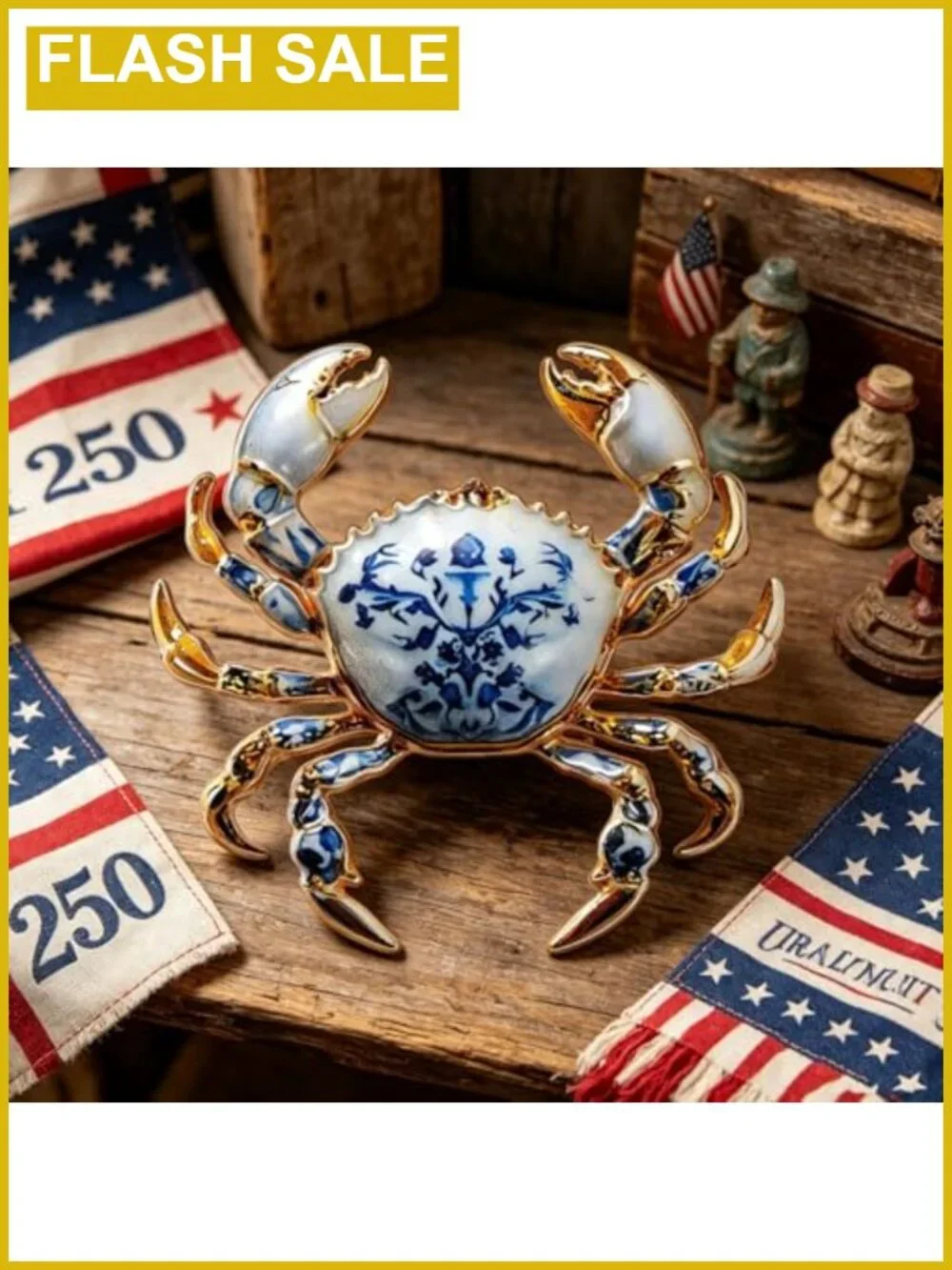 Gold Plated Crab Brooch Pin Lapel Enamel Women Men Ocean Marine